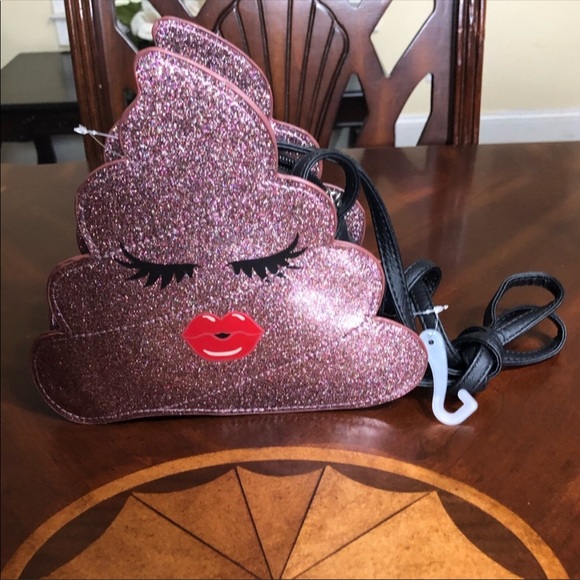 Cute Sparkly MultiColor Poop Emoji Purse Strap Bag - Picture 5 of 8
